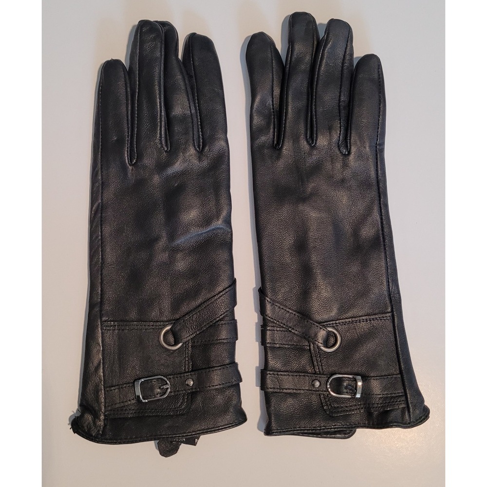 Denver Hayes Black Leather Gloves Women's Size Medium‎